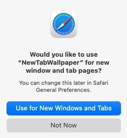 Popup Asking for Consent